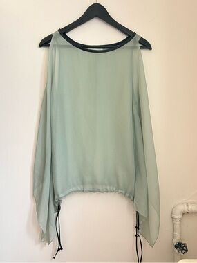 Diesel mint green sheer blouse